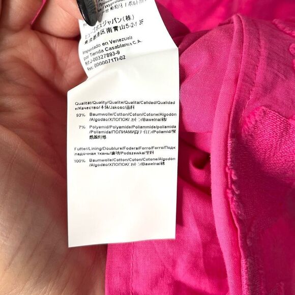 BOSS Dress Women’s 6 Diteva Pink Cotton Blend Floral Lace Sleeveless Sheath NWT - Picture 7 of 8